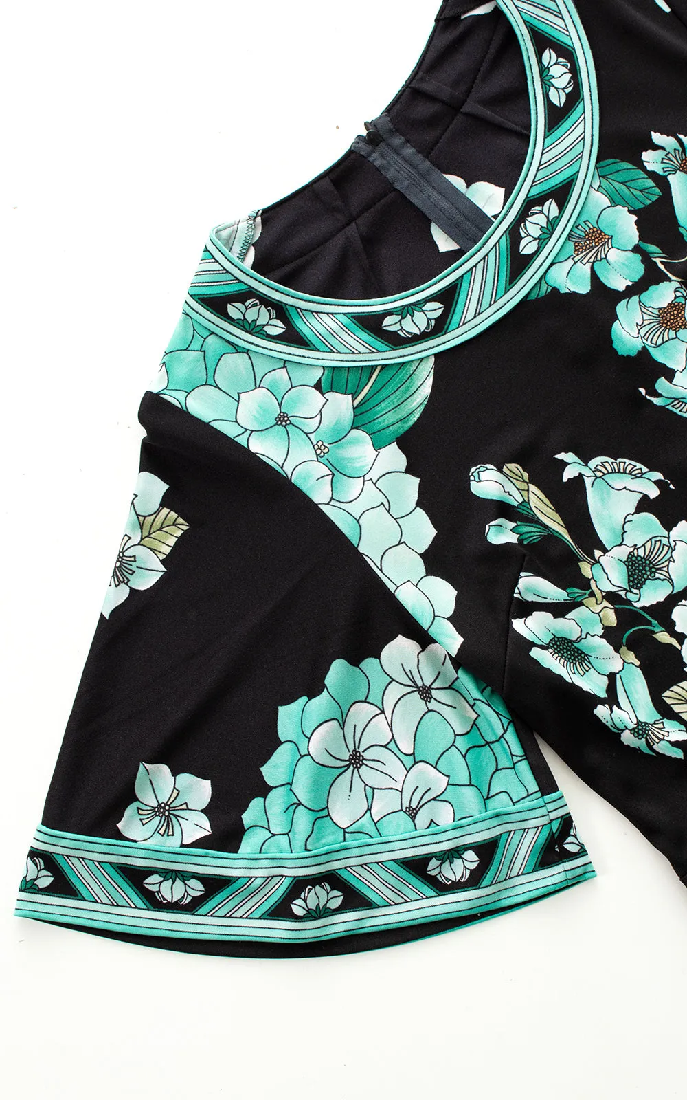 1970s Floral Jersey Maxi Dress | small/medium