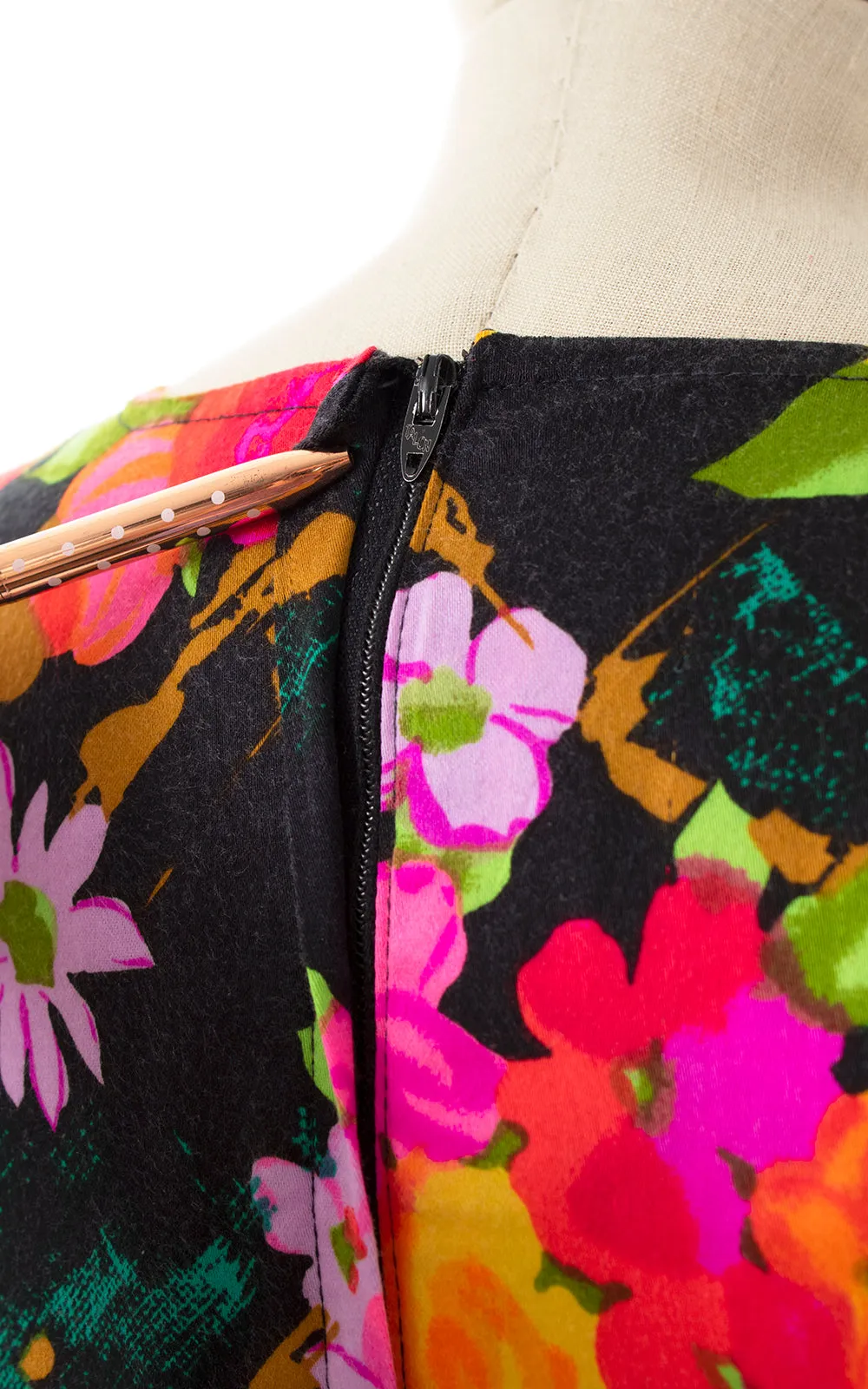1970s Floral Kimono Sleeve Maxi Dress | small/medium