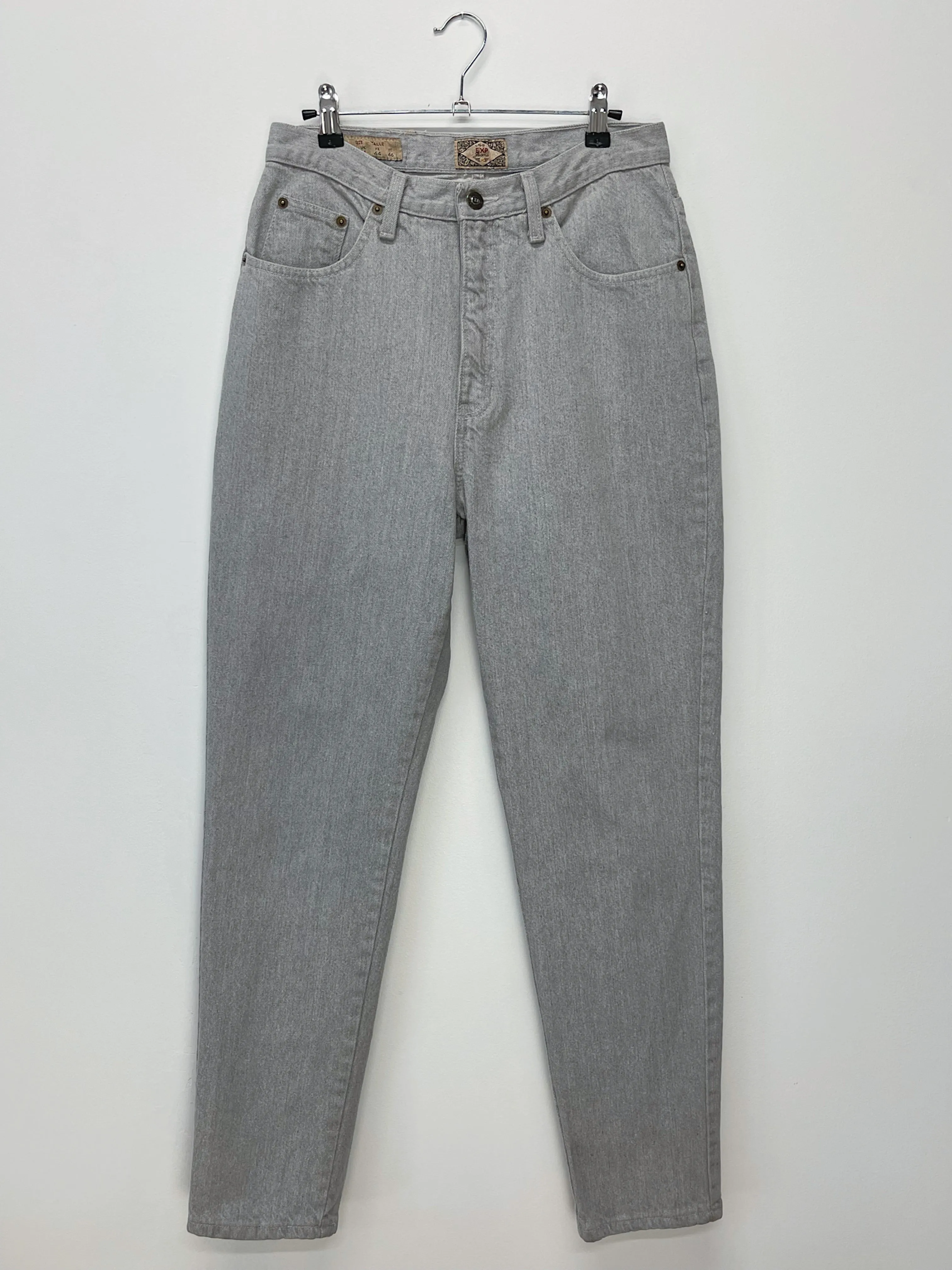 80s Vintage Express High Waisted Grey Jeans (W29")