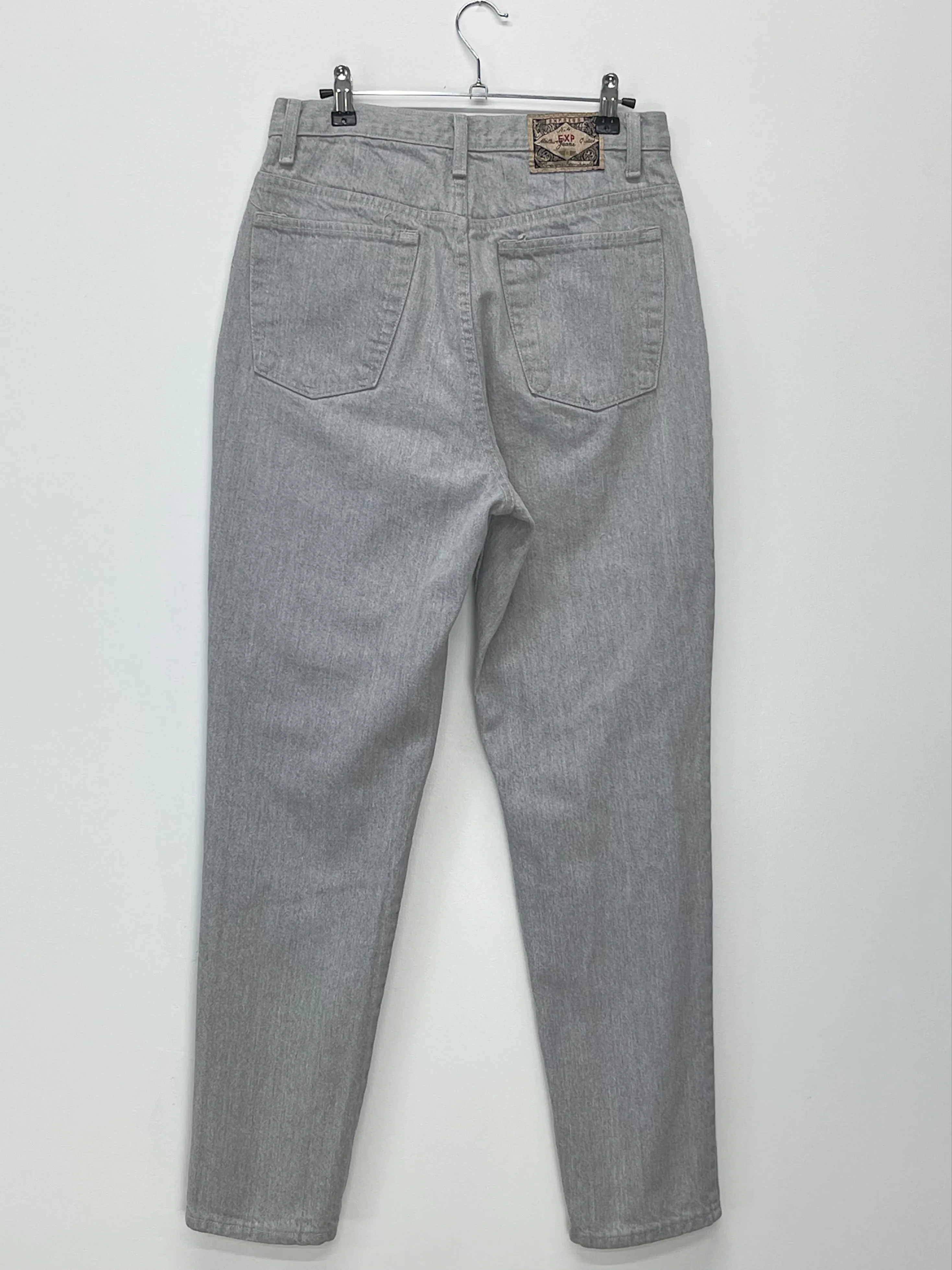 80s Vintage Express High Waisted Grey Jeans (W29")