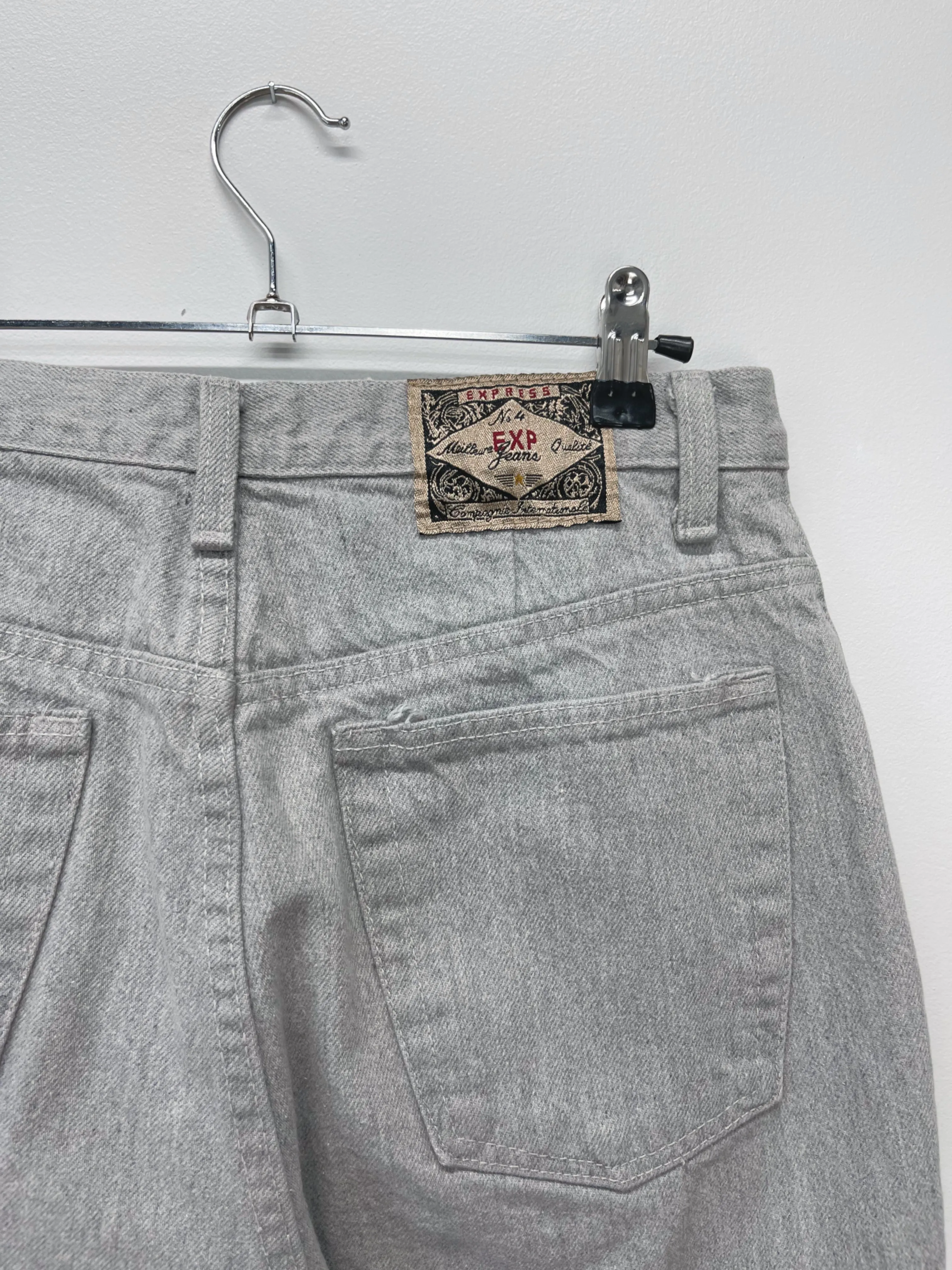 80s Vintage Express High Waisted Grey Jeans (W29")