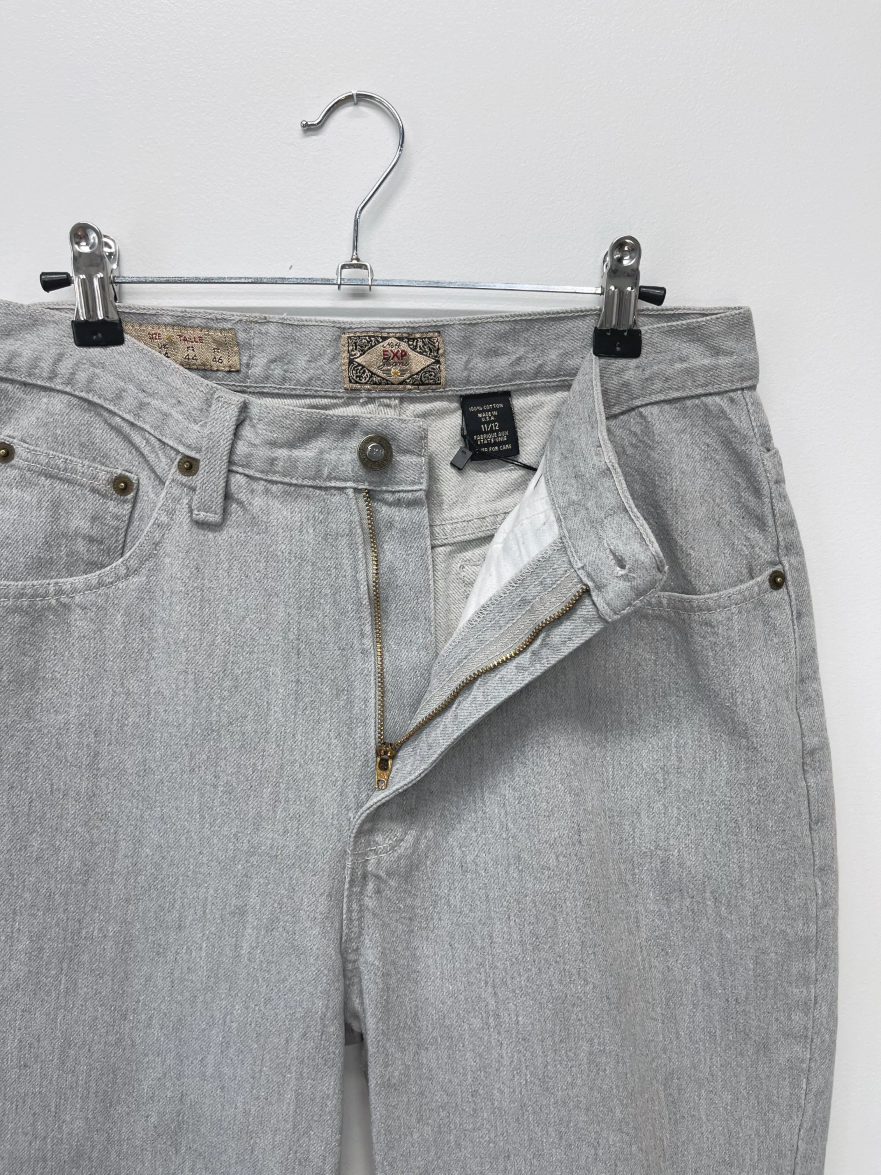 80s Vintage Express High Waisted Grey Jeans (W29")