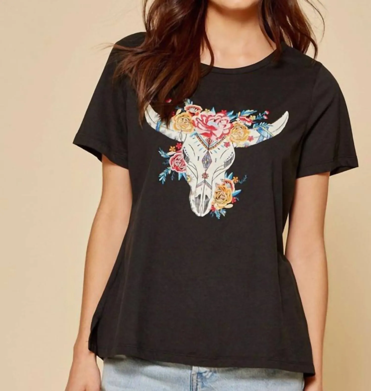 Andree By Unit - Floral Skull Graphic Tee