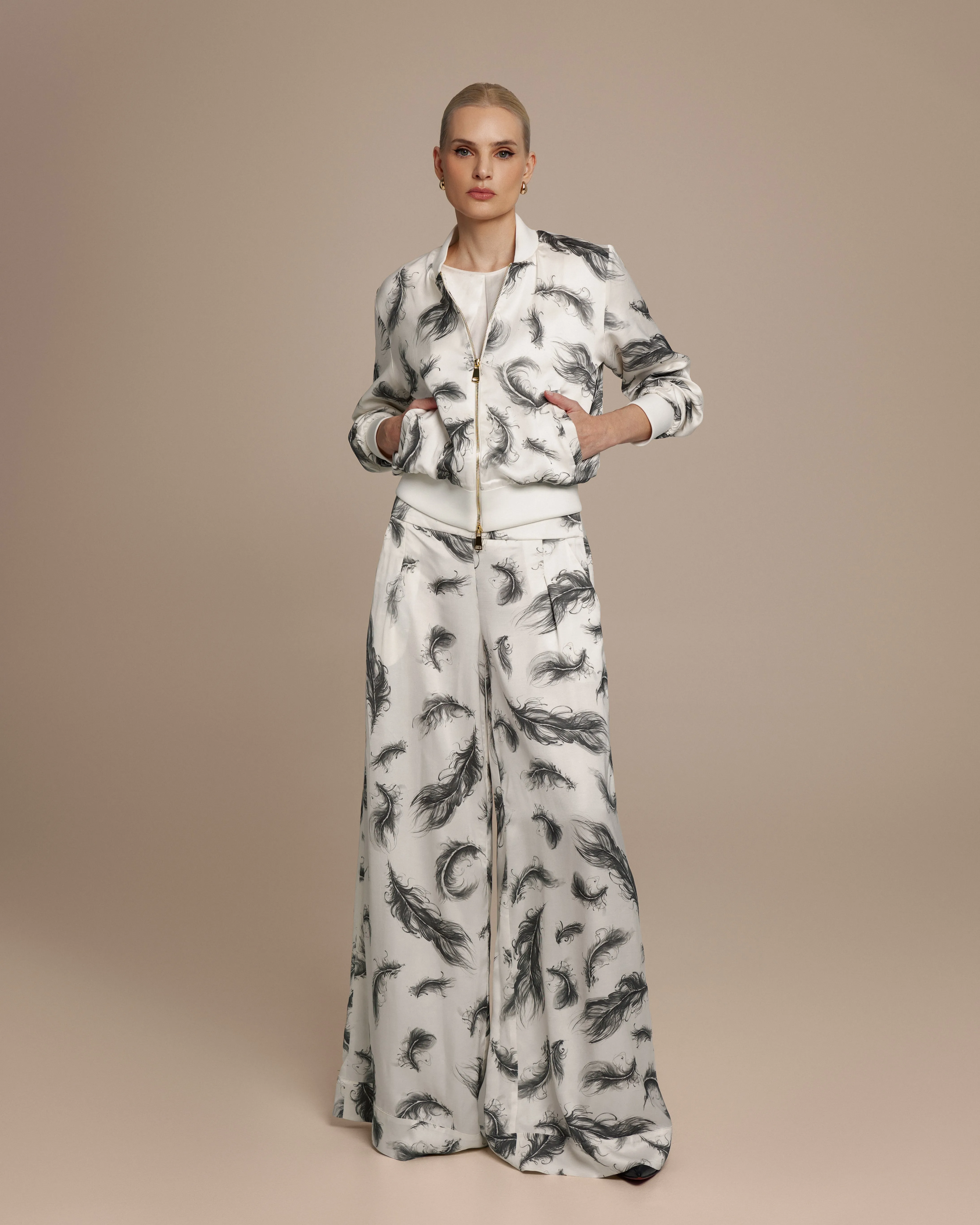 Avery Feather Palazzo Pants