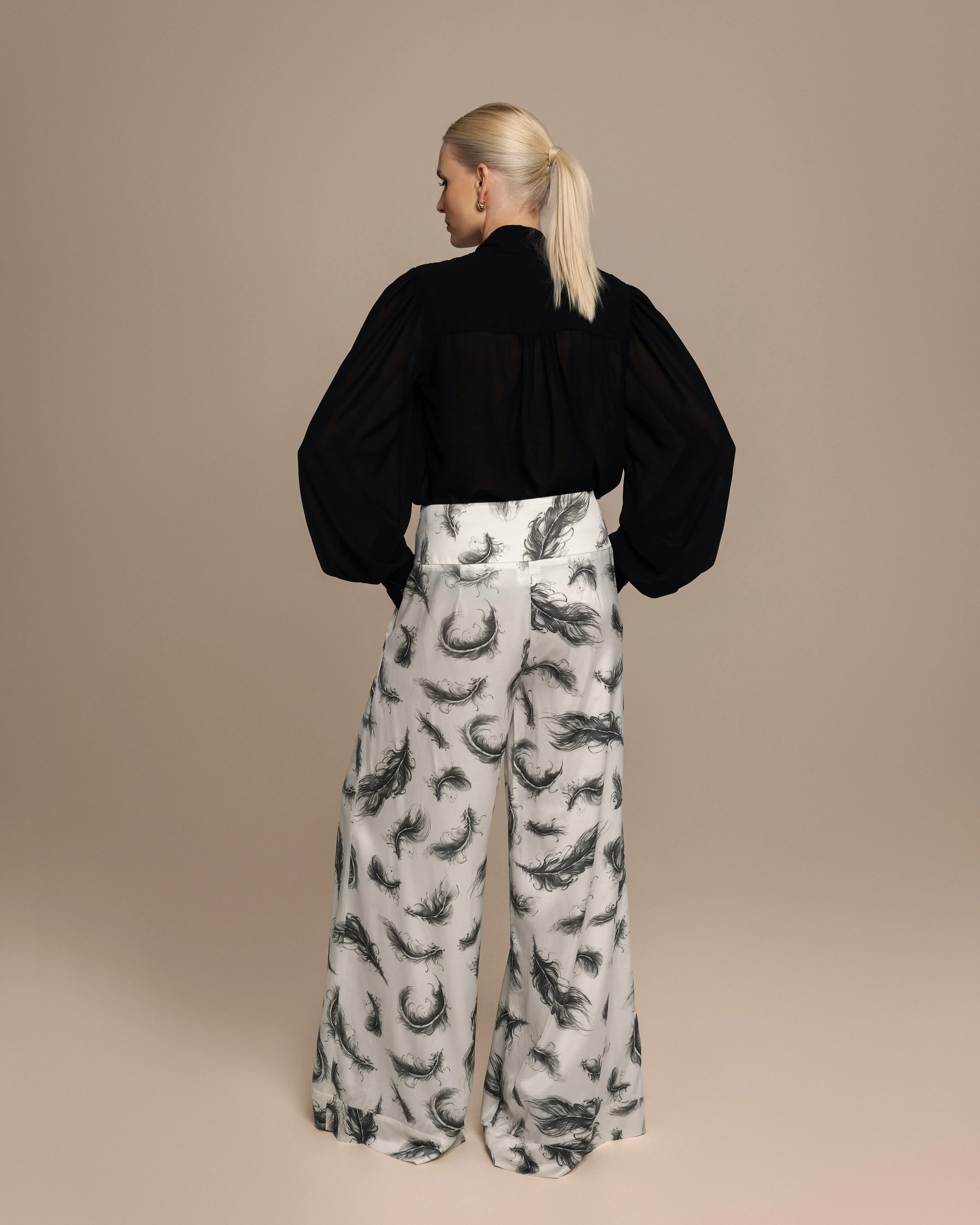Avery Feather Palazzo Pants
