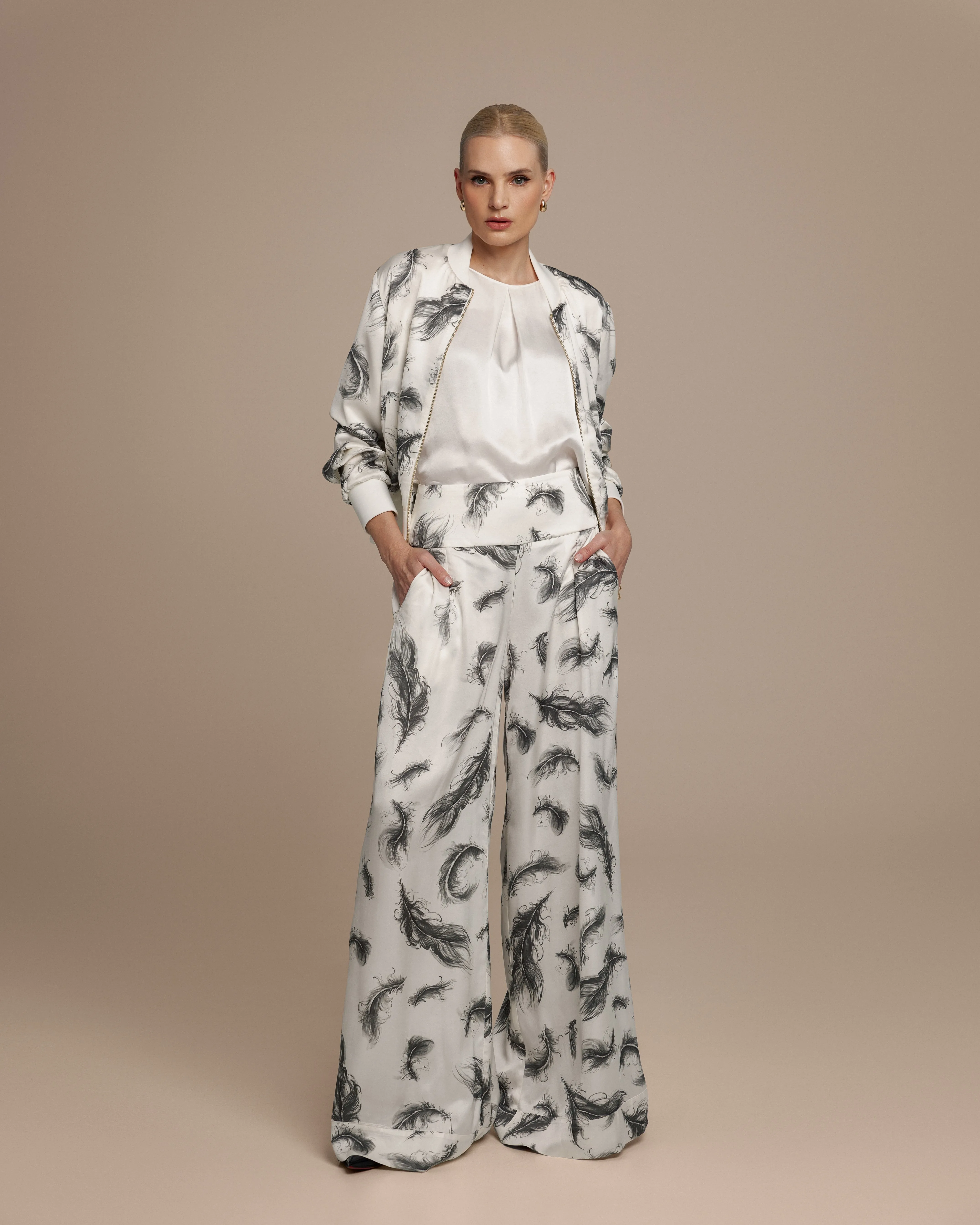 Avery Feather Palazzo Pants