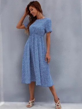 Blue Zone Planet |  Emma's Ditsy Fresh Short-Sleeve Midi Dress