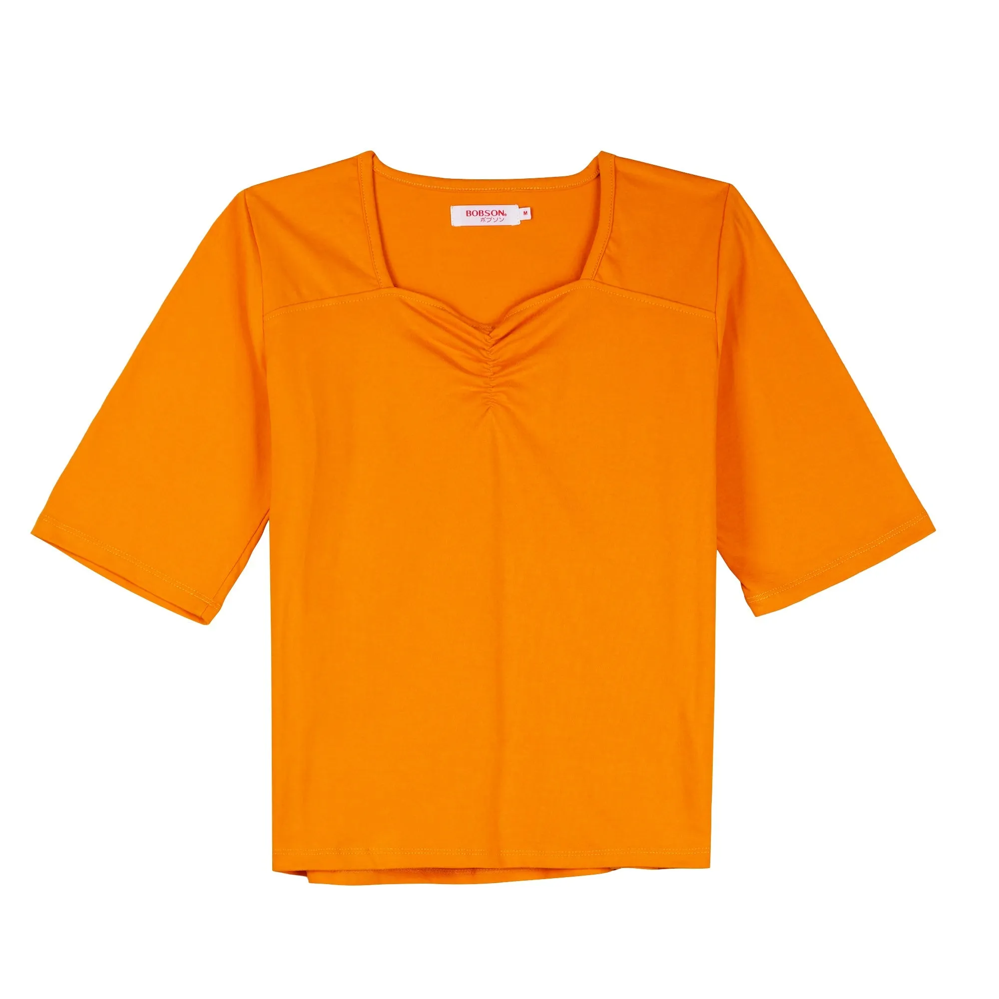 Bobson Japanese Ladies Basic Tees Relaxed Fit 142040 (Dark Cheddar)