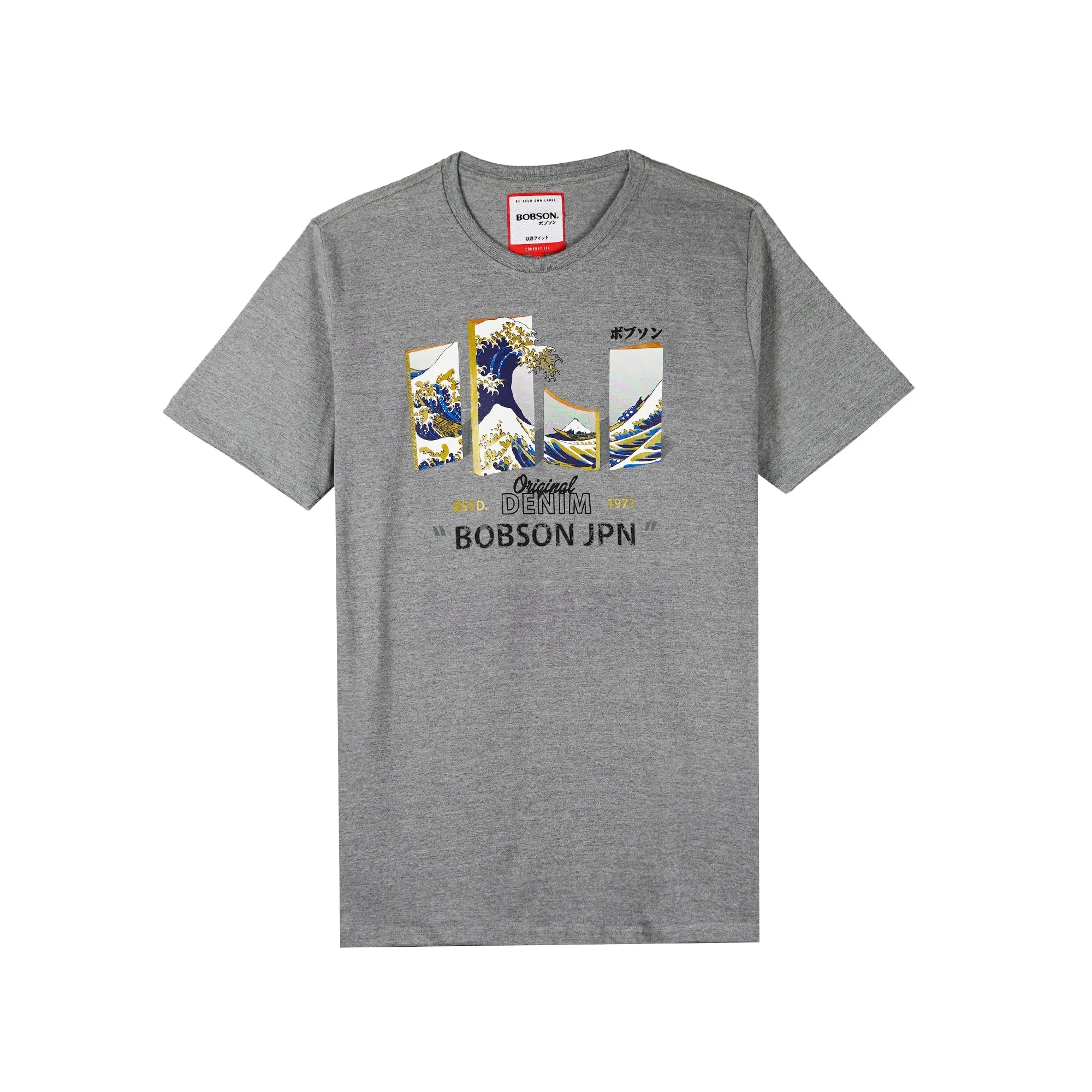 Bobson Japanese Men's Basic Tees for Men Trendy Fashion High Quality Apparel Comfortable Casual Top for Men Comfort Fit 130489 (Heather Gray)