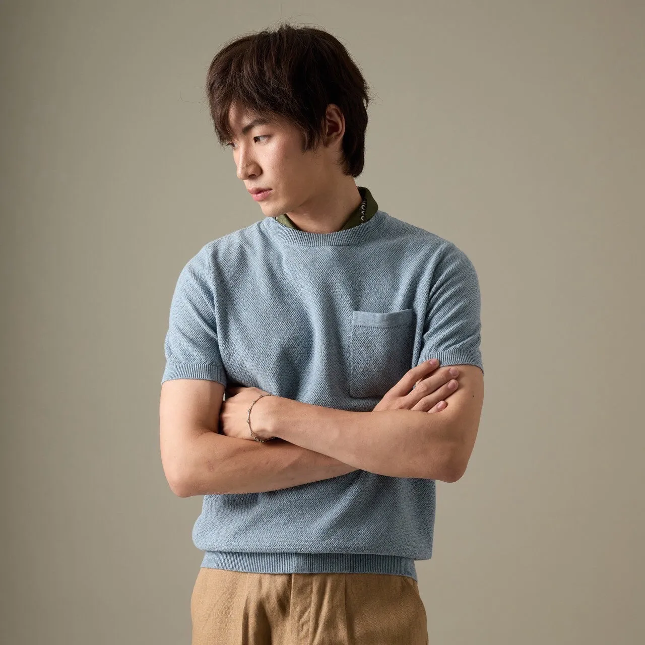 BRANDON KNIT TEE - BLUE