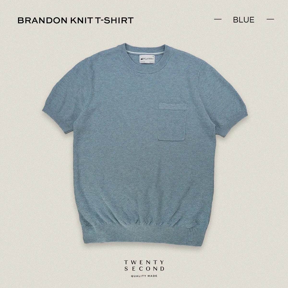 BRANDON KNIT TEE - BLUE