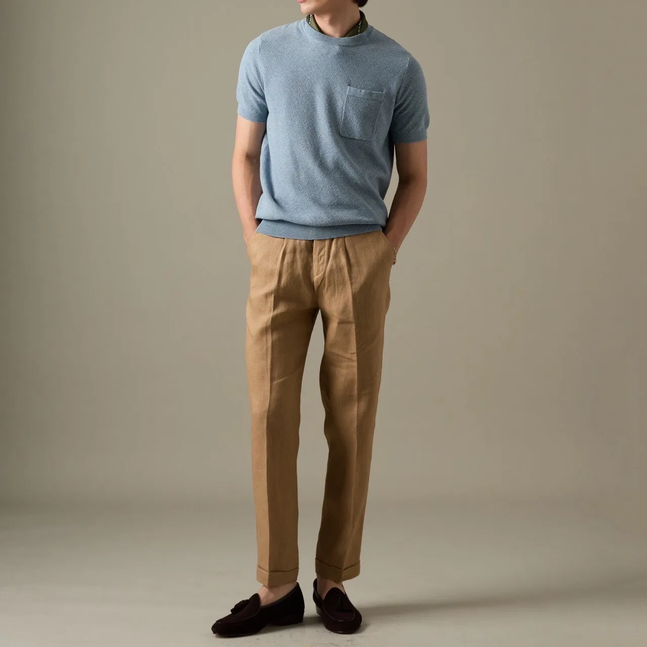 BRANDON KNIT TEE - BLUE