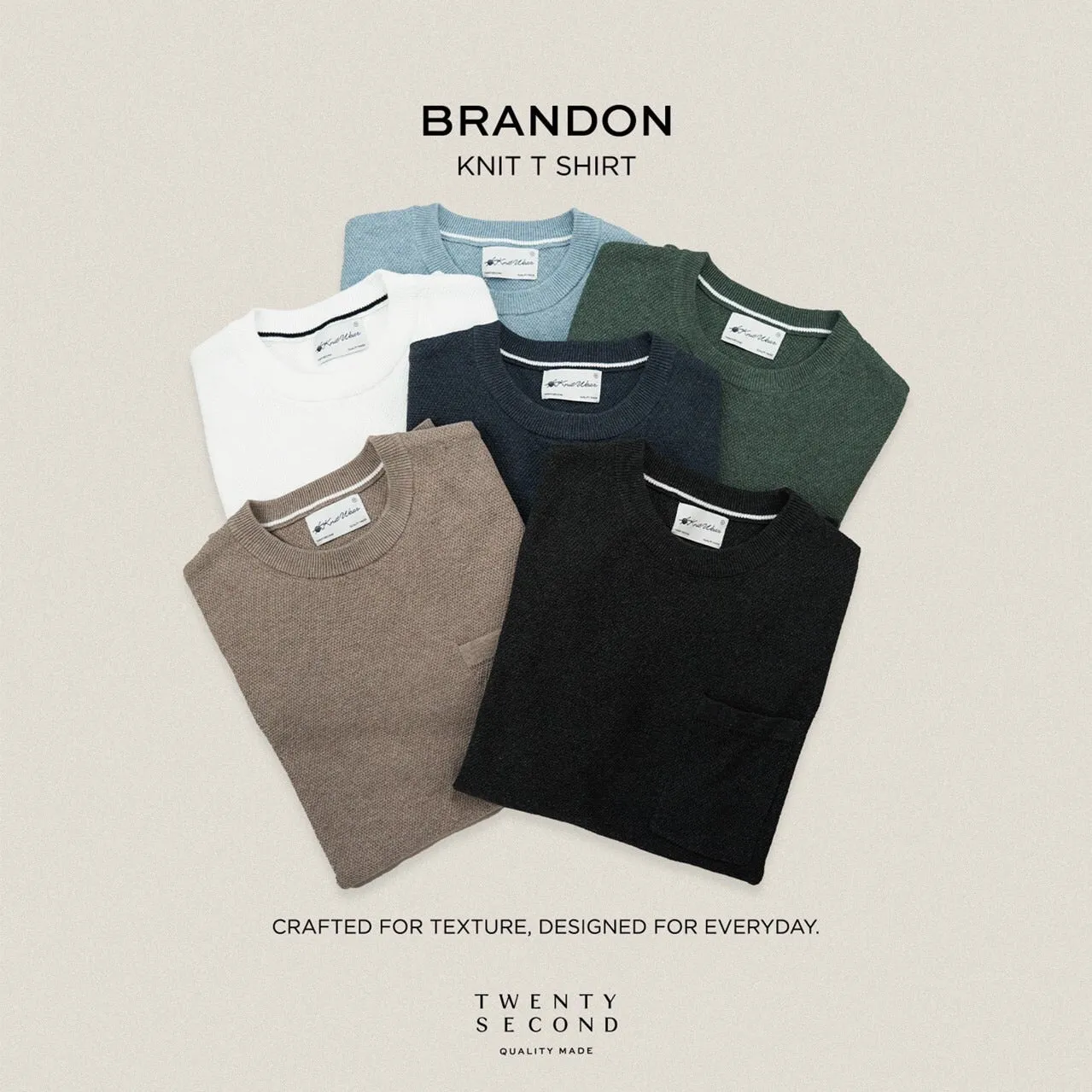 BRANDON KNIT TEE - BLUE