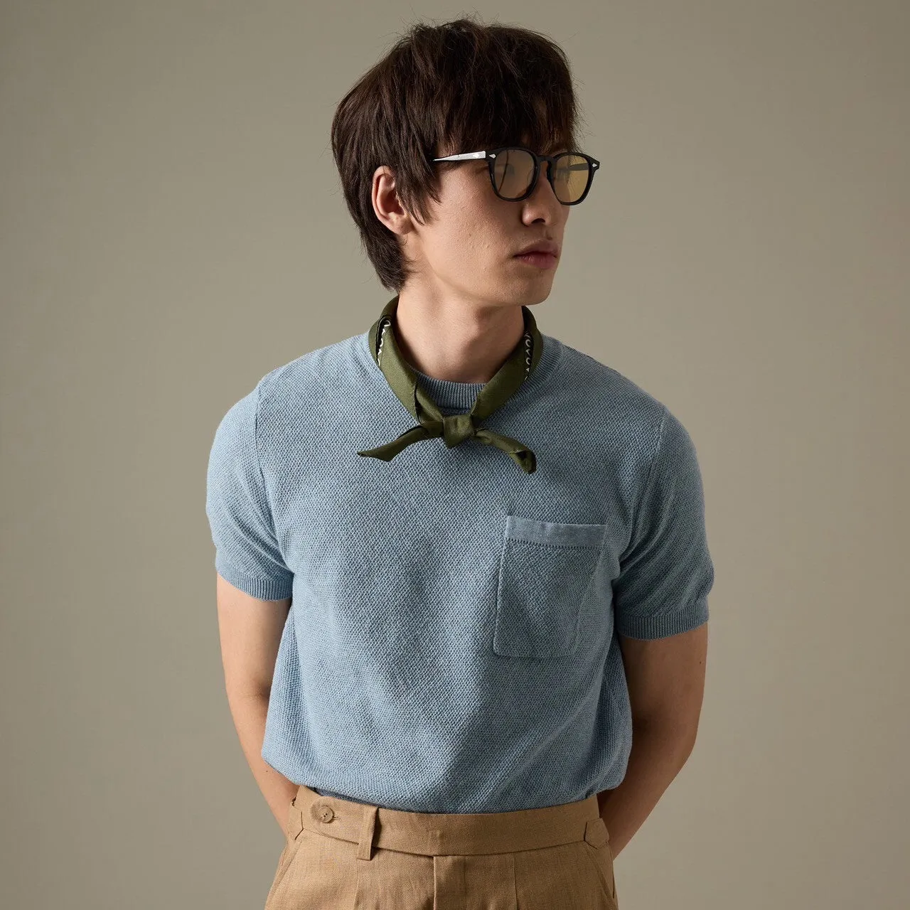 BRANDON KNIT TEE - BLUE