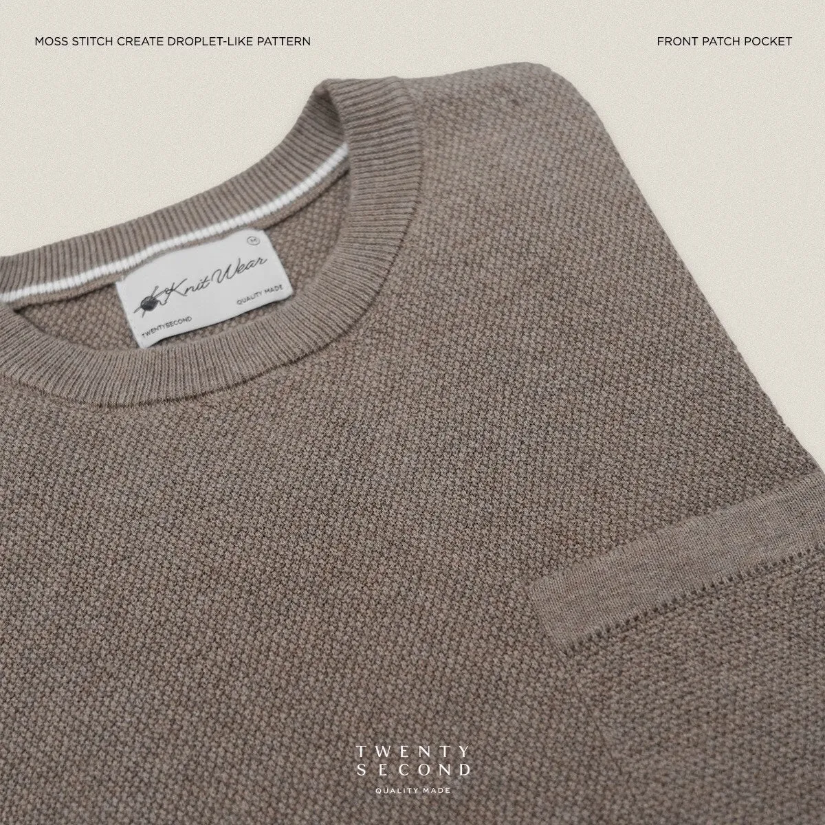 BRANDON KNIT TEE - BROWN