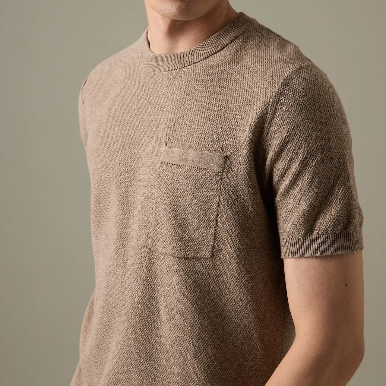 BRANDON KNIT TEE - BROWN