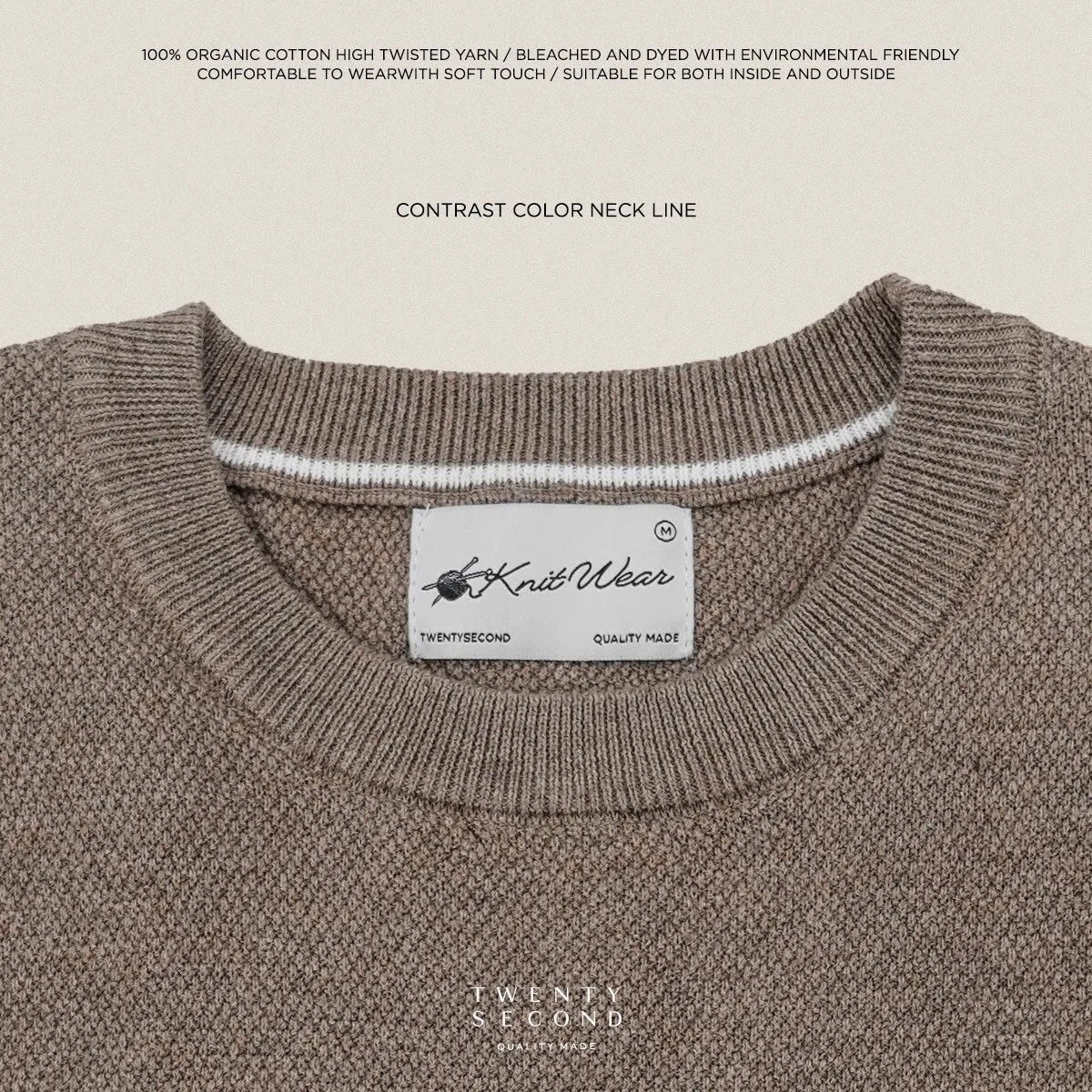 BRANDON KNIT TEE - BROWN