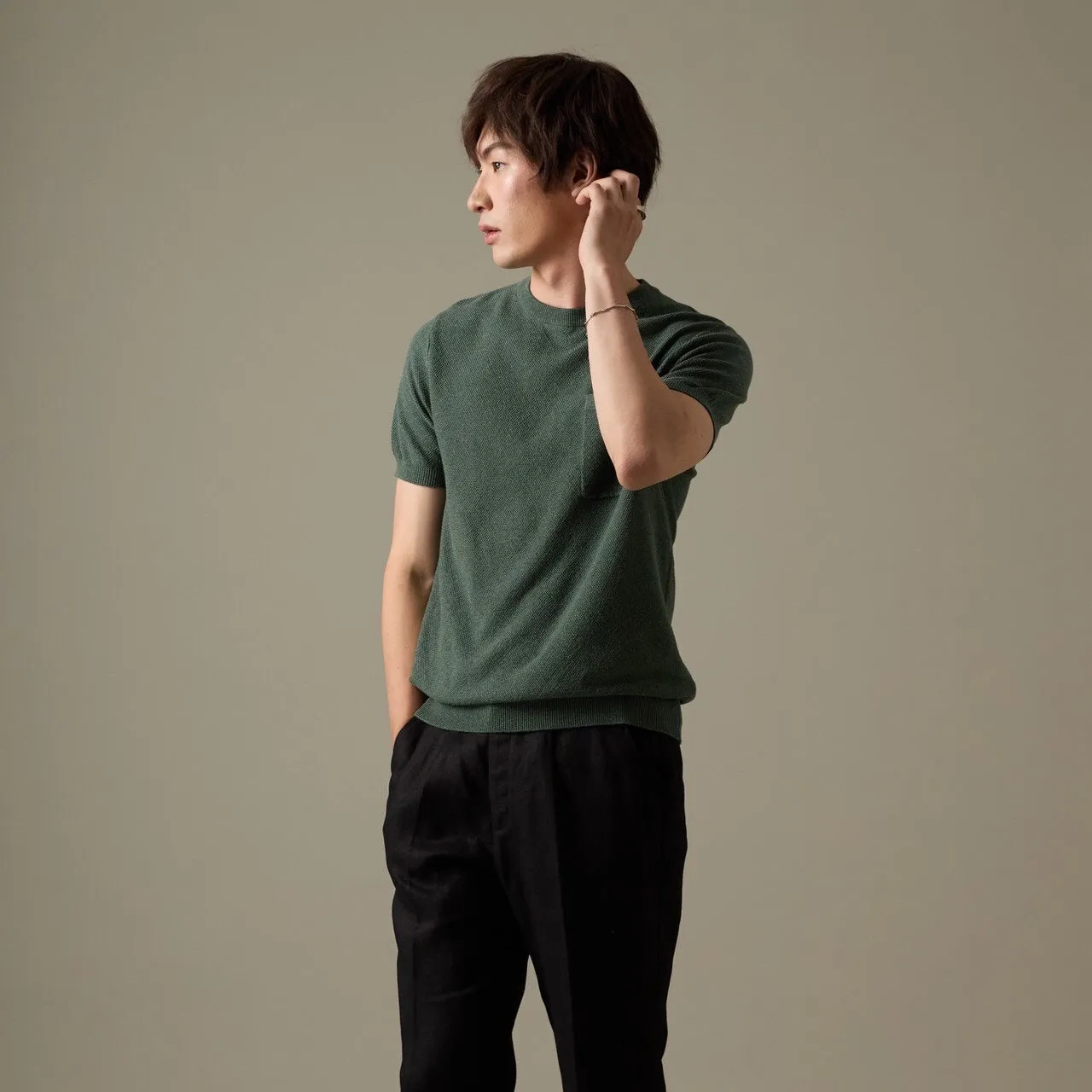BRANDON KNIT TEE - GREEN