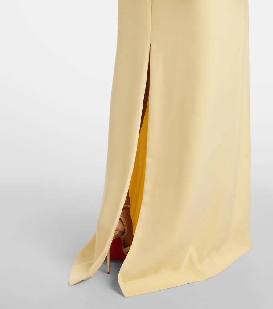 Costarellos Meena floral cr√É¬™pe gown