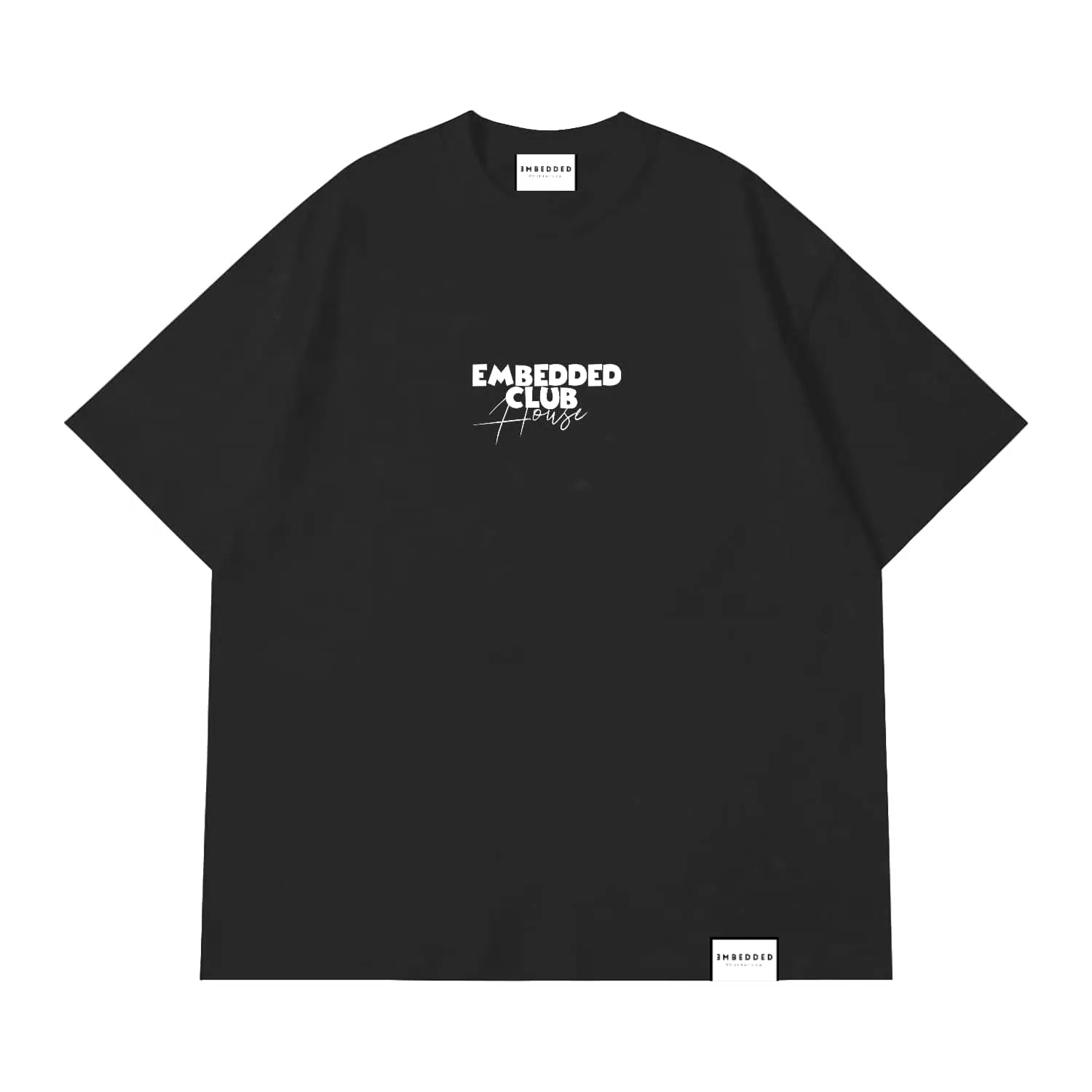 EMBEDDED CLUBHOUSE OVERSIZED SHIRT Black