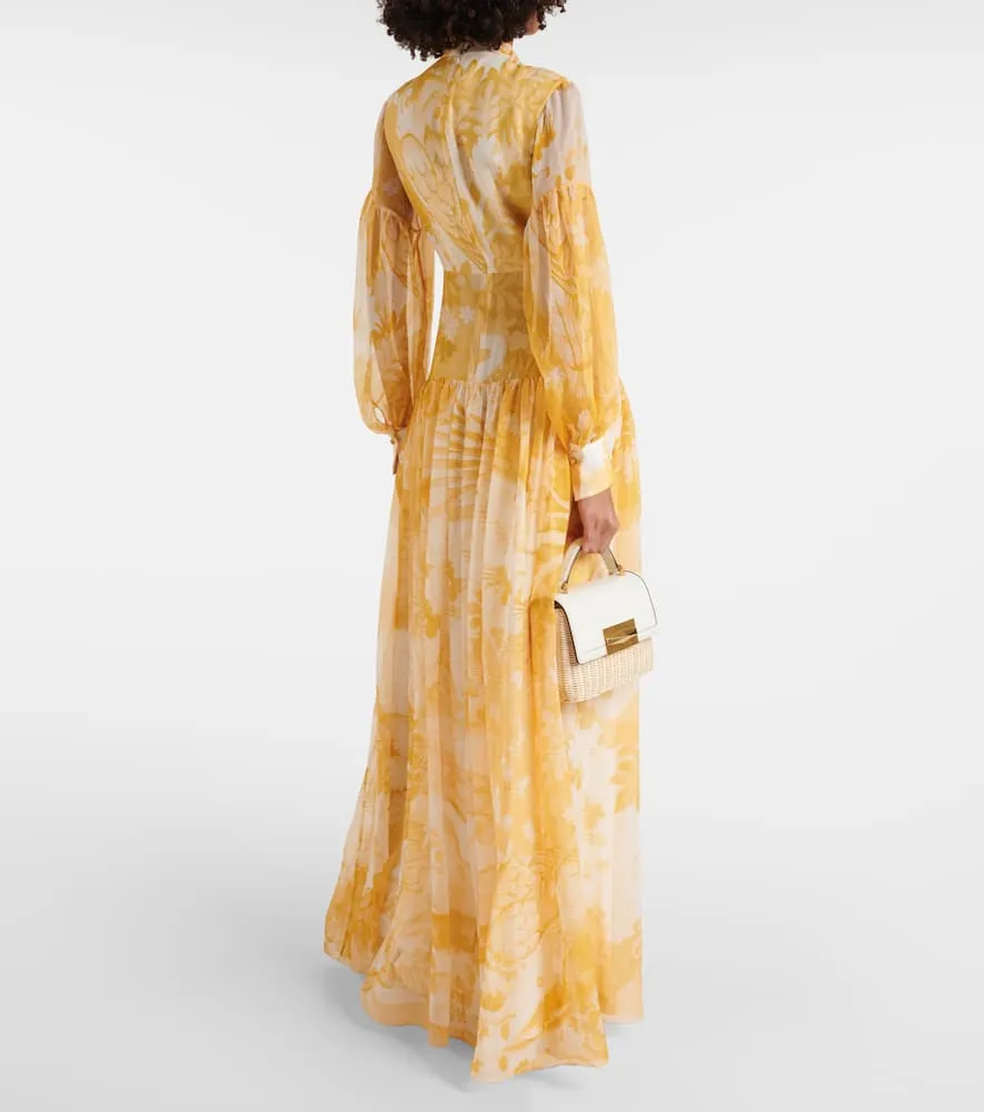 Erdem Printed silk voile gown