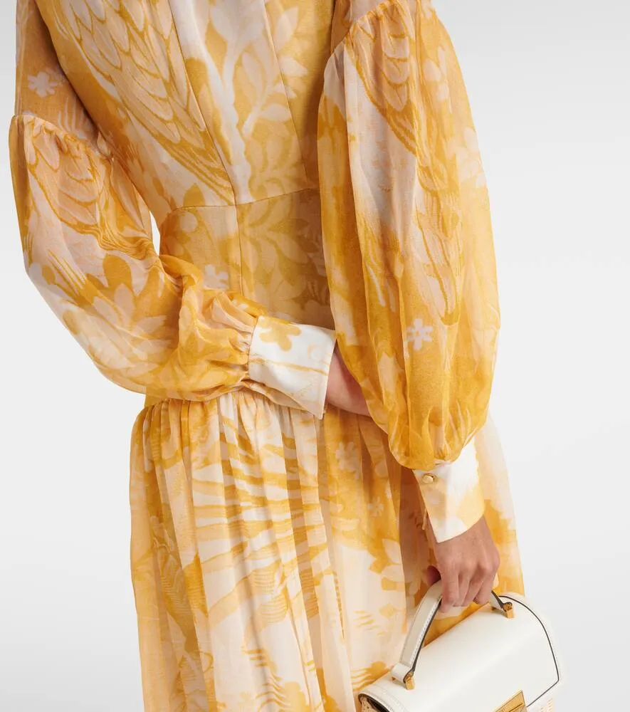Erdem Printed silk voile gown