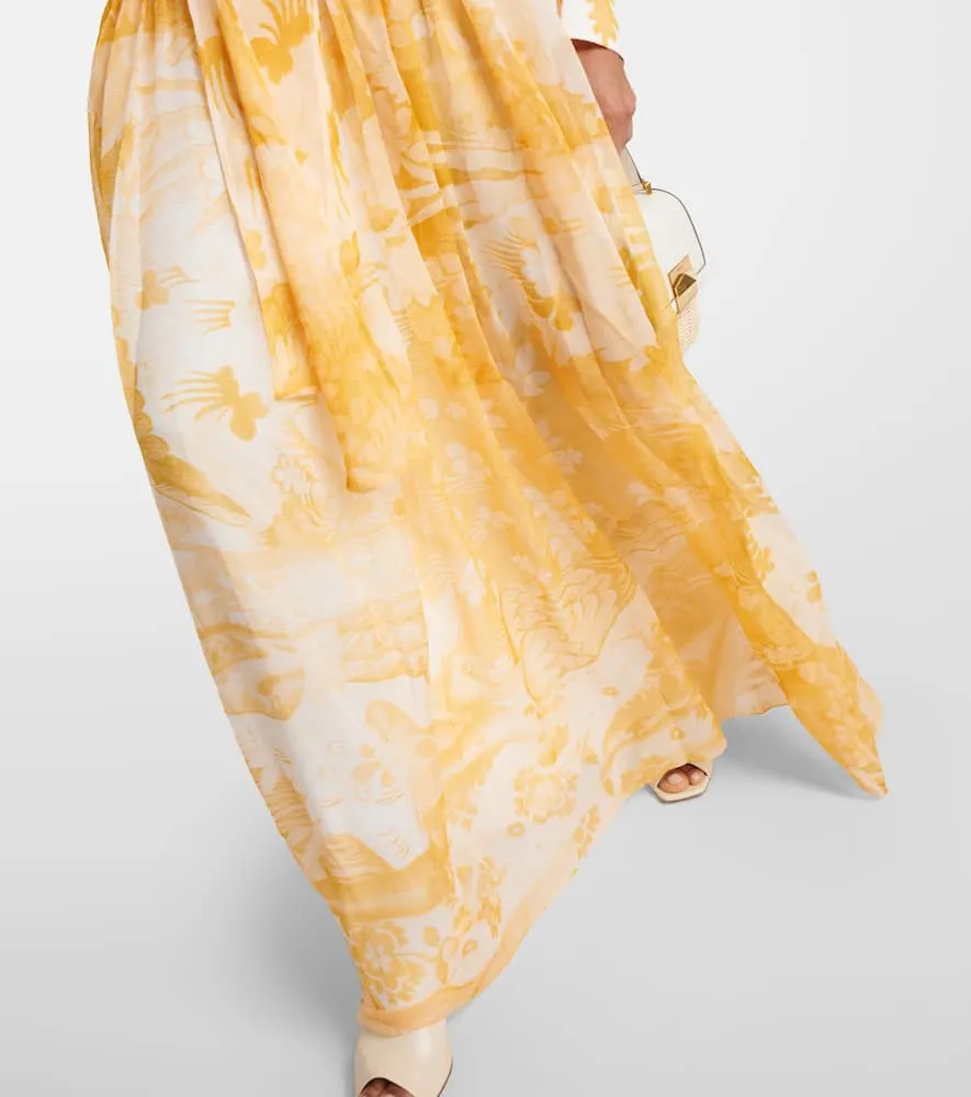 Erdem Printed silk voile gown