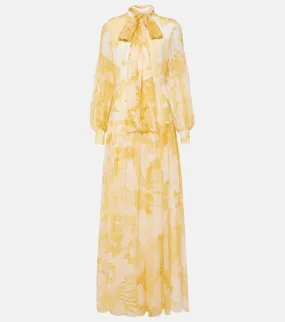 Erdem Printed silk voile gown