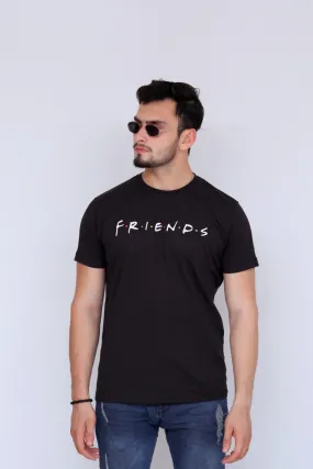 Friends Printed Tee For Him-MTST-0042-Black