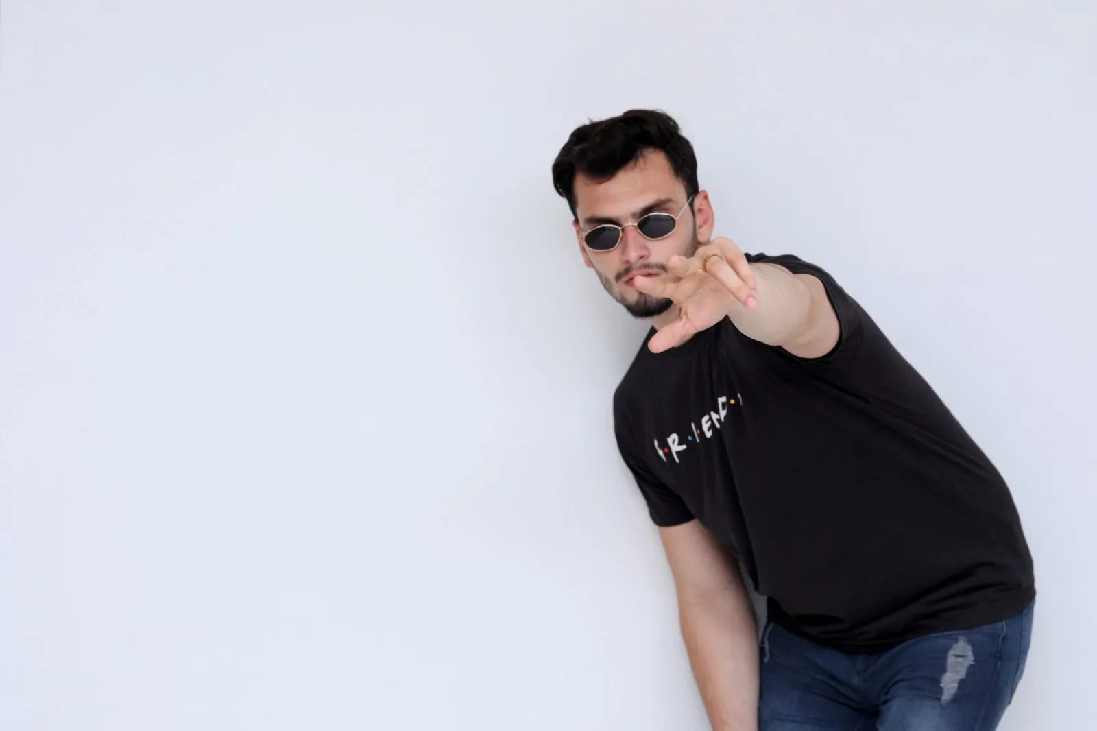 Friends Printed Tee For Him-MTST-0042-Black