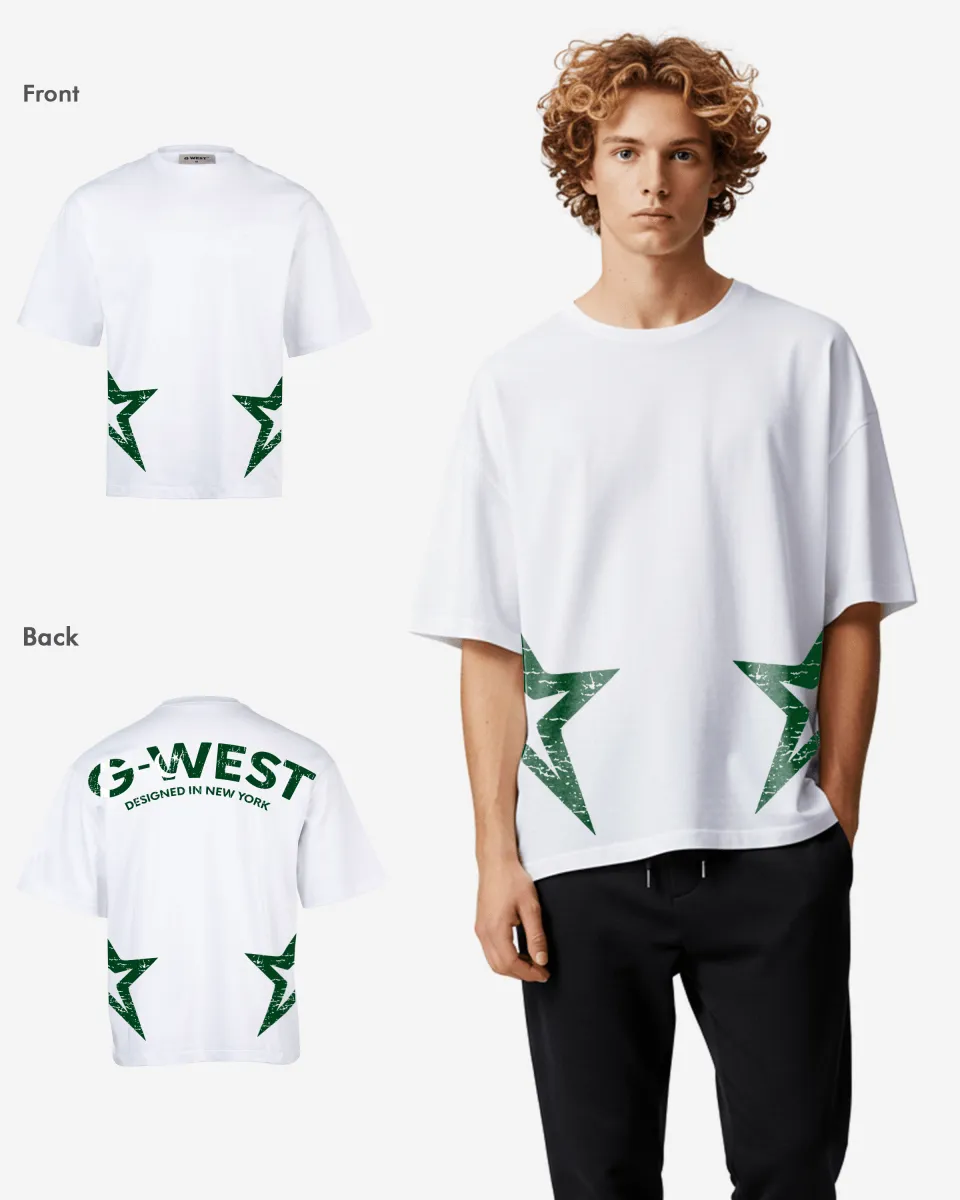 G West Oversized Cricket White T-Shirt : Gwdtfl2404 - 1 Colors