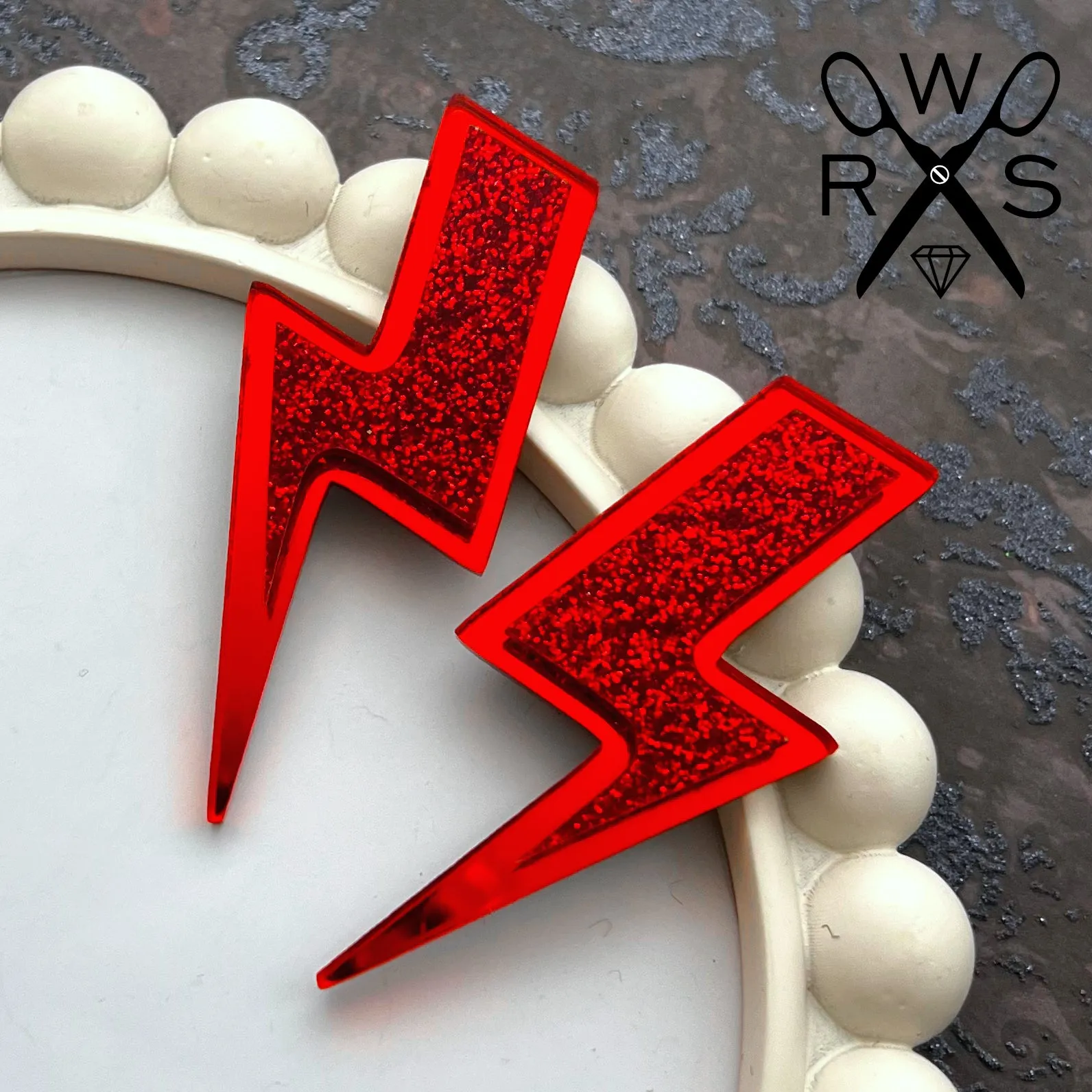 High Voltage Red Statement Studs