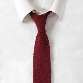 Knit Cotton Maroon Tie