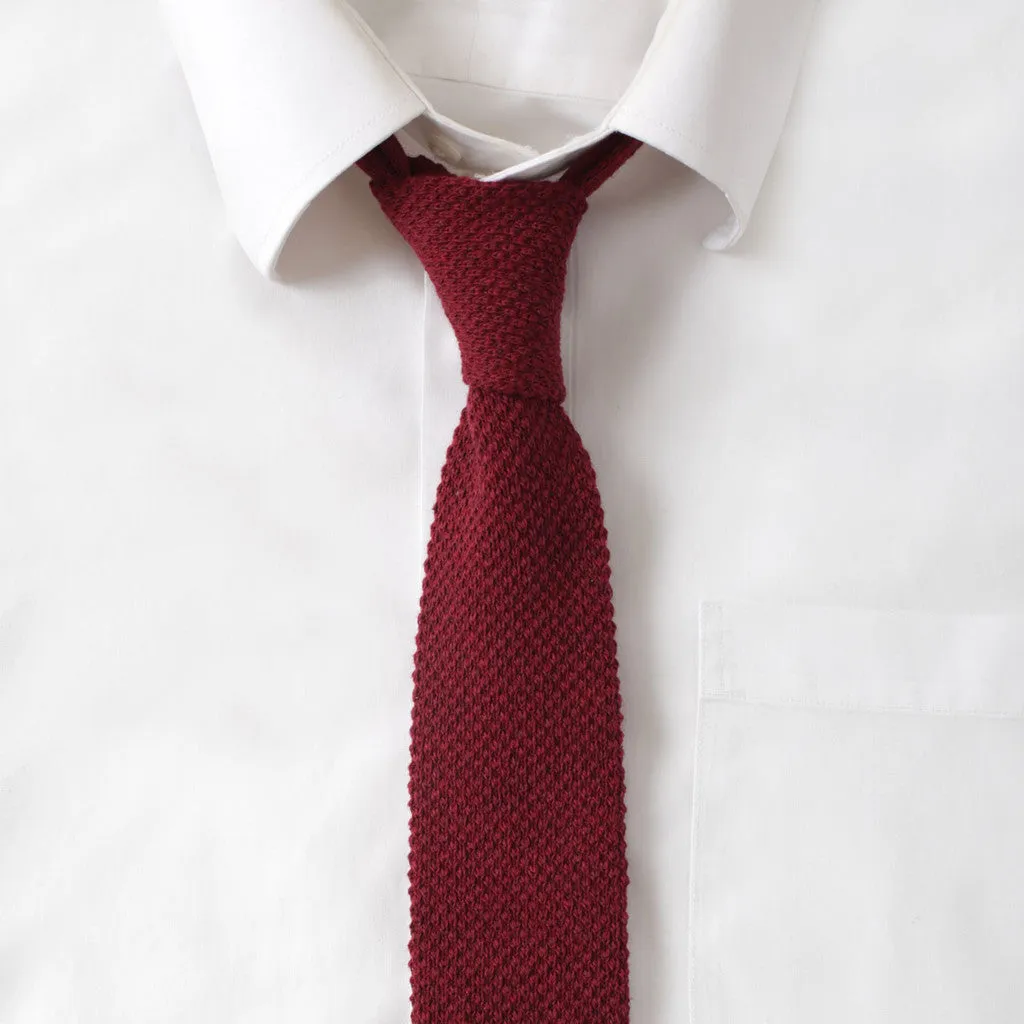 Knit Cotton Maroon Tie