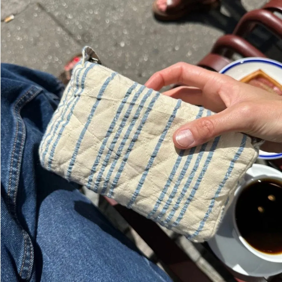 KNITTER'S TOOL CLUTCH - STRIPED SEERSUCKER by PetiteKnit