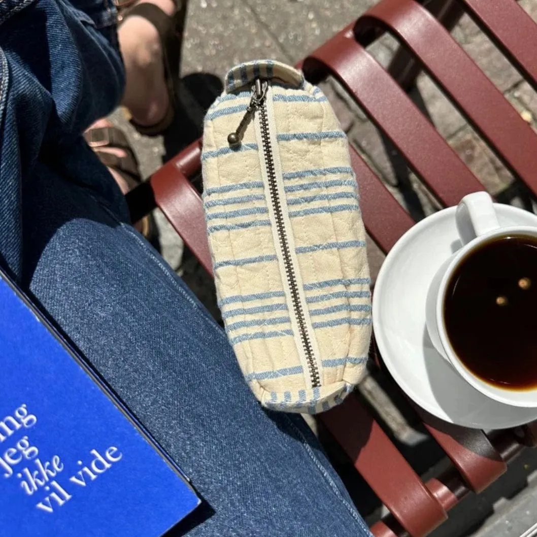 KNITTER'S TOOL CLUTCH - STRIPED SEERSUCKER by PetiteKnit
