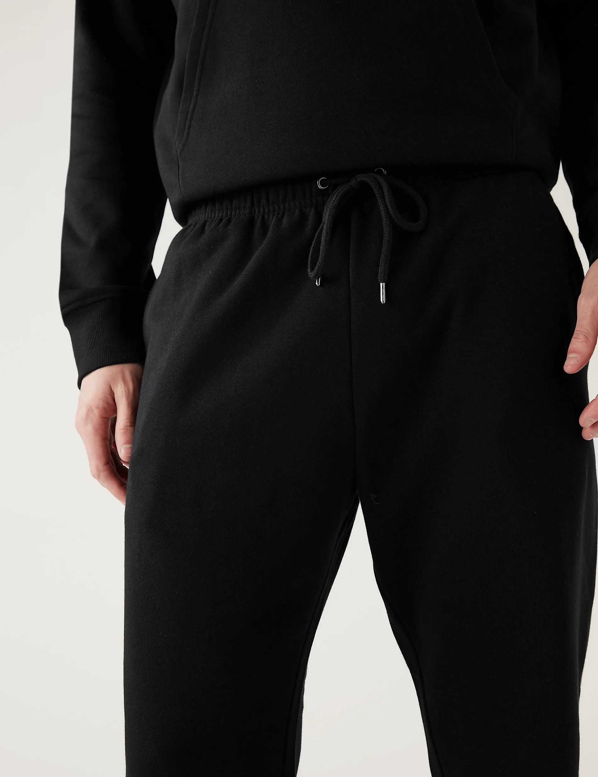 Marks & Spencer Relaxed Cotton Content Joggers, Black