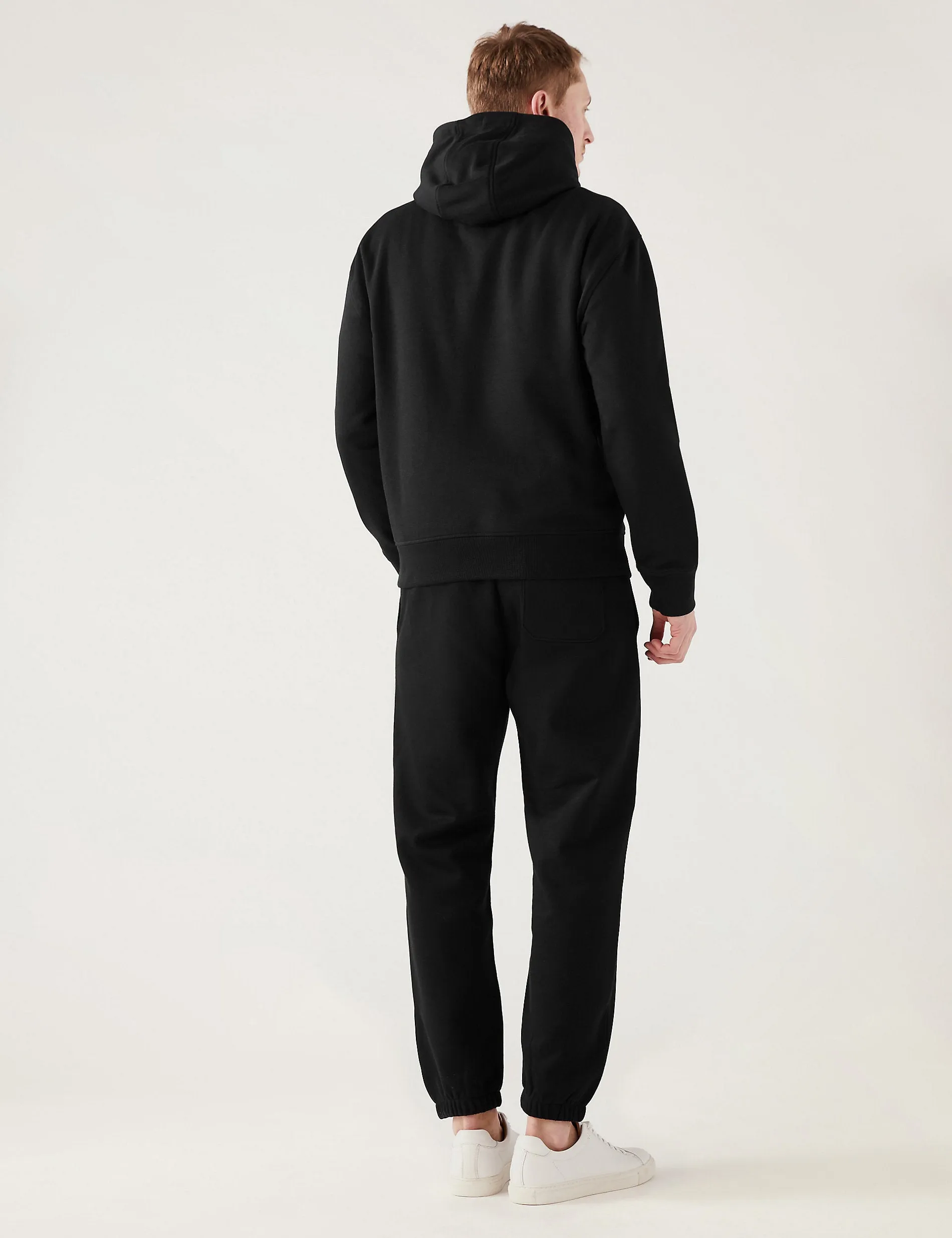 Marks & Spencer Relaxed Cotton Content Joggers, Black
