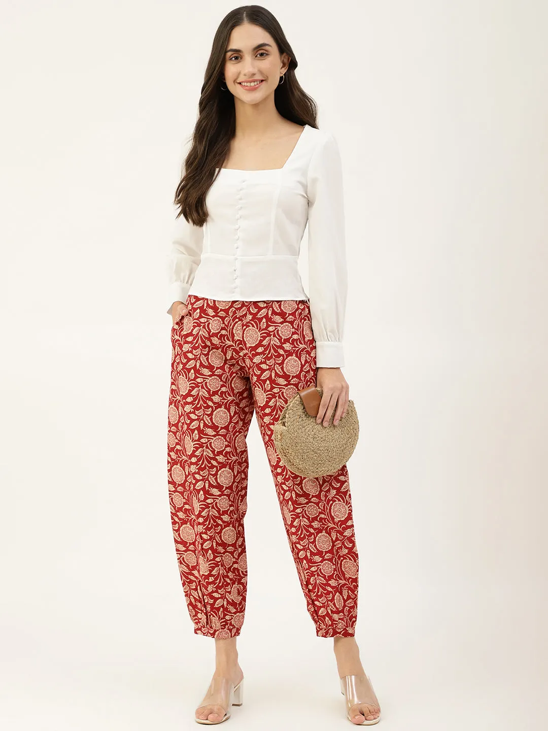Maroon Afghani Pant