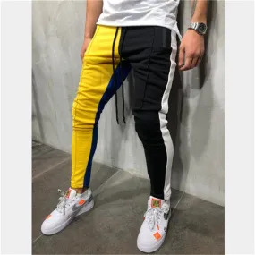 Men's Casual Yellow & Black Sport Jogger Pants