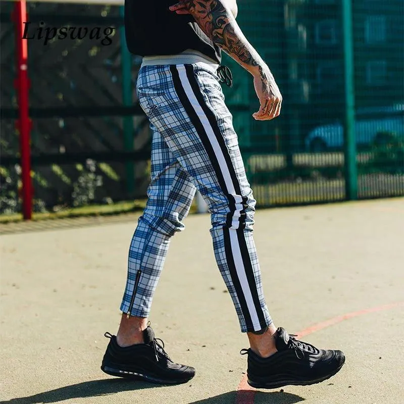 Men's Plaid Slim Fit Jogger Pants