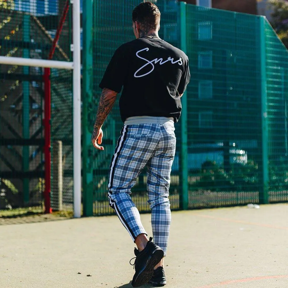 Men's Plaid Slim Fit Jogger Pants
