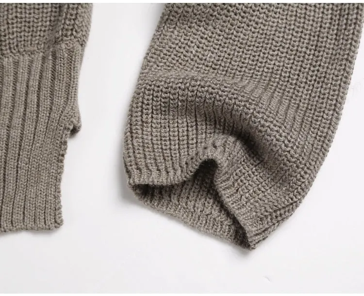 Men's Spring/Autumn Warm Woolen Slim Fit Irregular Design Pullover