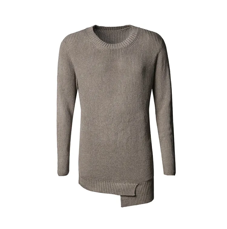 Men's Spring/Autumn Warm Woolen Slim Fit Irregular Design Pullover