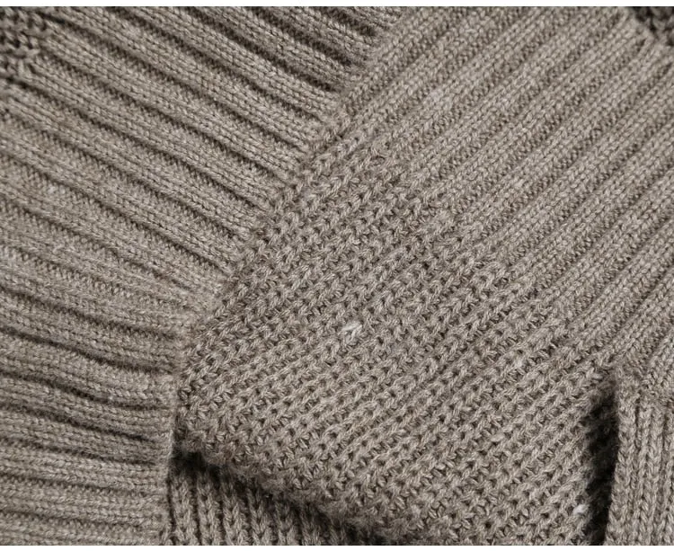 Men's Spring/Autumn Warm Woolen Slim Fit Irregular Design Pullover