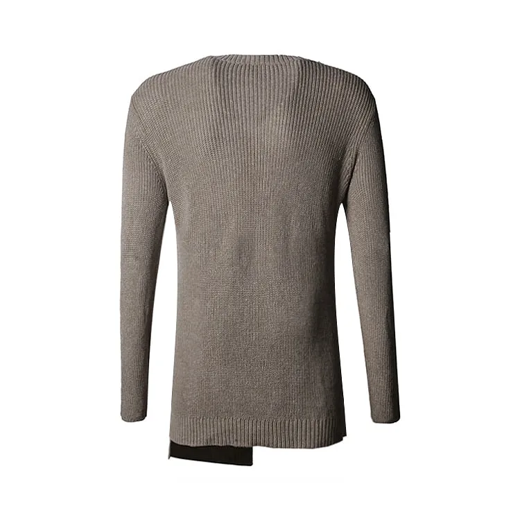 Men's Spring/Autumn Warm Woolen Slim Fit Irregular Design Pullover