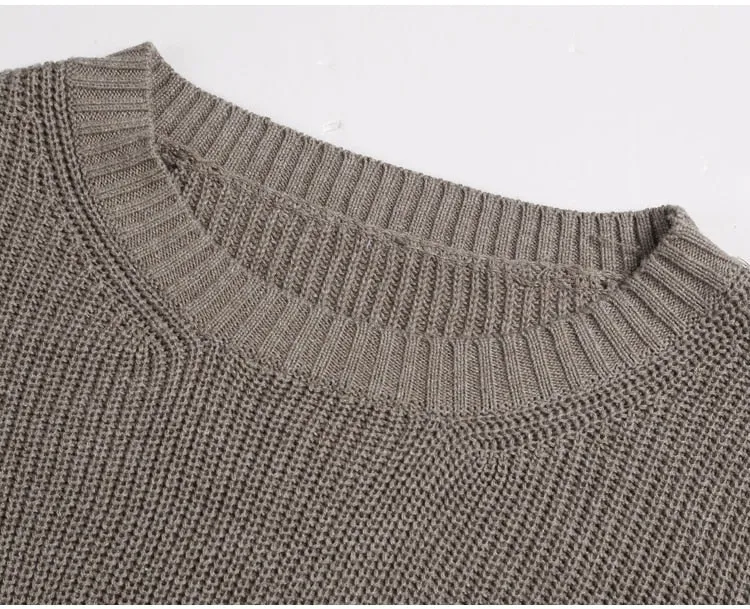 Men's Spring/Autumn Warm Woolen Slim Fit Irregular Design Pullover