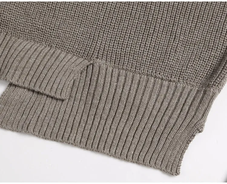 Men's Spring/Autumn Warm Woolen Slim Fit Irregular Design Pullover