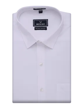 Mens Wrinkle Free Regular Fit White Shirt Musk Magic