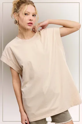 Mineral Washed Crew Neck Top